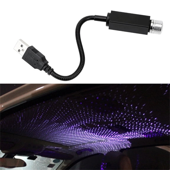 Car Roof Star Night Light, USB Starlight Projector with Adjustable Brightness and Rotation, Romantic LED Ceiling Lamp for Bedroom, Party, Travel and Car Decoration