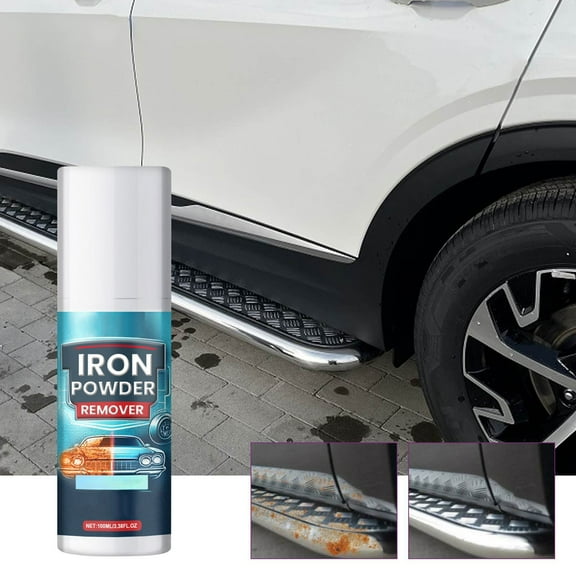 Car Rust Removal Spray 100ml Iron Powder Remover Paint Cleaner Remove Rust Oxidation Safe on Metal Surfaces Easy Spray, Perfect for Car Wheel Body Rust Cleaning Auto Maintenance Use