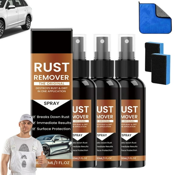 Car Rust Remover under $5! Xqxayjr Car Rust Remover Spray, 30ml Wheel and Metal Cleaner for Automotive Parts, Long-Lasting Protection Against Corrosion, DIY Car Body Restoration and Beauty Treatment