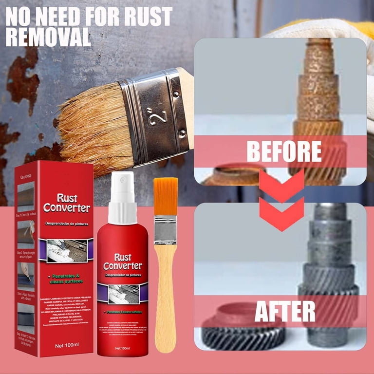 Car Rust Spray Paint, 3.38oz, Automotive Rust Reformer Seal, Fast