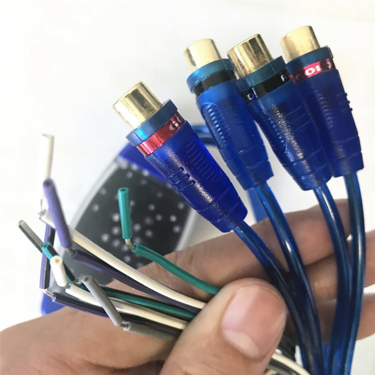 Car SUV Stereo Radio Speaker Wire 4-Way RCA Hi/Lo Line Level Converter ...