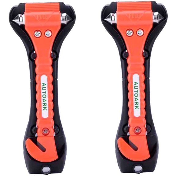 Car Safety Antiskid Hammer Seatbelt Cutter Emergency Class - Window Punch Breaker Auto Rescue Disaster Escape Life-Saving Hammer Tool,2 Pack,AZ-012