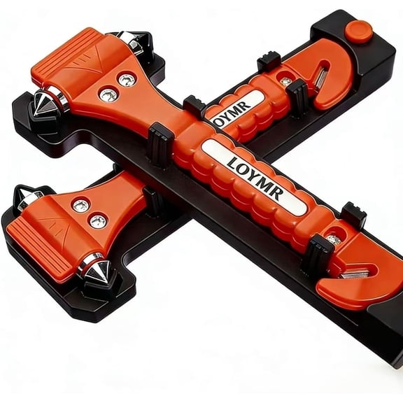 Car Safety Hammer (2 Pack) - 2-in-1 Emergency Escape Tool with Window Breaker & Seat Belt Cutter for Vehicles, Home & Office