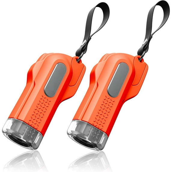 Car Safety Hammer, 2-Pack Window Glass Breaker & Seatbelt Cutter, Emergency Keychain, Automotive Escape Kit and Survival Tool for Land/Underwater, Orange