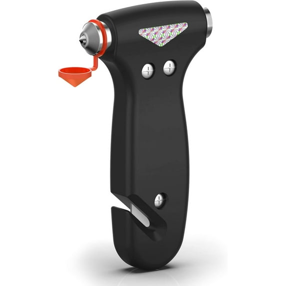 Car Safety Hammer, 3-in-1 Emergency Escape Tool with One Second Window Breaker and Seat Belt Cutter, Safety Emergency Car Escape Tool for Car, Office, Home, Black