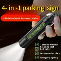 Car Safety Hammer Window Breaker Multi-Function Impact Pin Flashlight Parking Number Plate 4-in-1 Car Escape Tool
