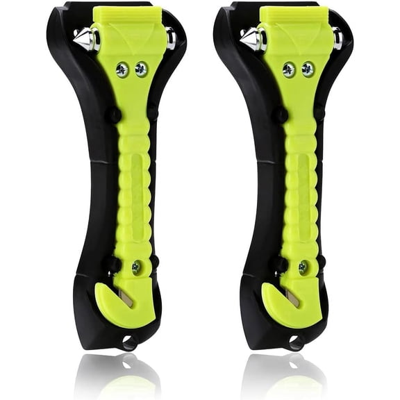 Car Safety Hammer, Window Glass Hammer Breaker and Seatbelt Cutter, Emergency Automotive Escape Tool, 2-in-1 for Family Rescue, Set of 2