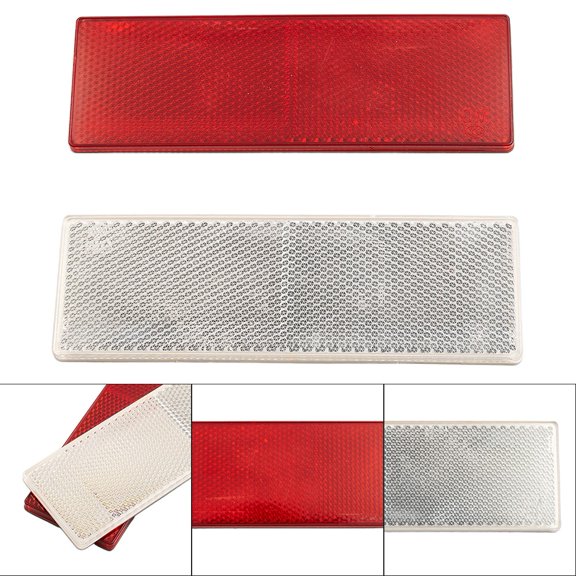 Car Safety Reflective Stickers Plastic Rectangular Red 15x5cm 2Pieces Include PVC Material For Trucks For Cars