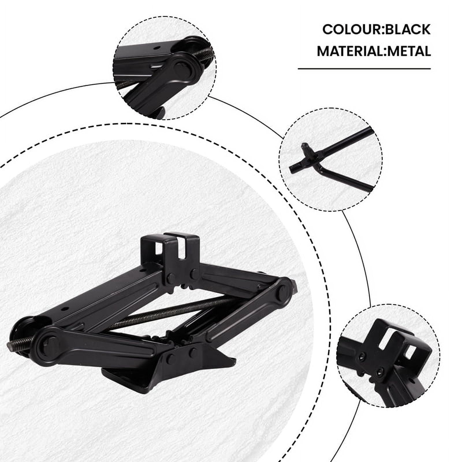 Car Scissor Jack 2 Ton (4000lbs) Capacity Portable Steel Tire Jack with Handle Sedans Coupes Suvs Oversized Base Jack
