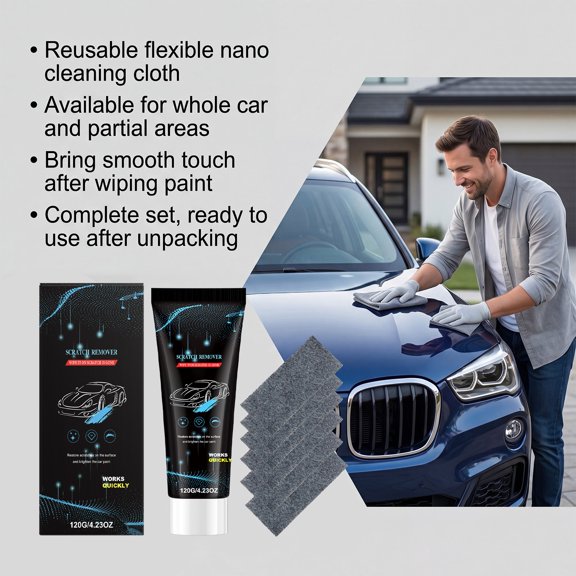 Car Scratch Care Repair Kit, Auto Body Paint Polishing Brightening Cream, Convenient Touch up Scratch Paste for Paint Refurbishment Maintenance and Car Detailing Cleaning Care Tool, Multicolor