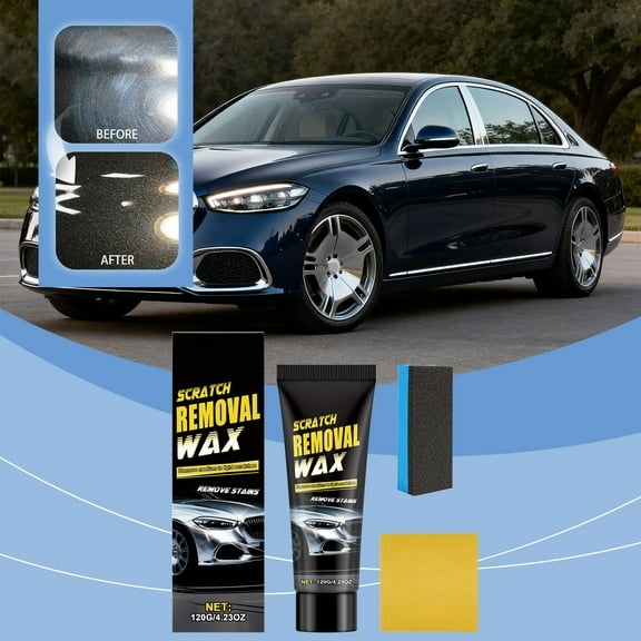 Car Scratch Eraser Paste,120G Paint Swirl Mark Remover Kit with Microfiber Cloth,Automotive Scratch Repair Compound for All Paint Colors