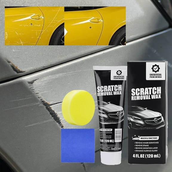 Car Scratch Paste Kit 120g with Ceramic Coating for Swirl Marks, Oxidation, and Gloss Restoration