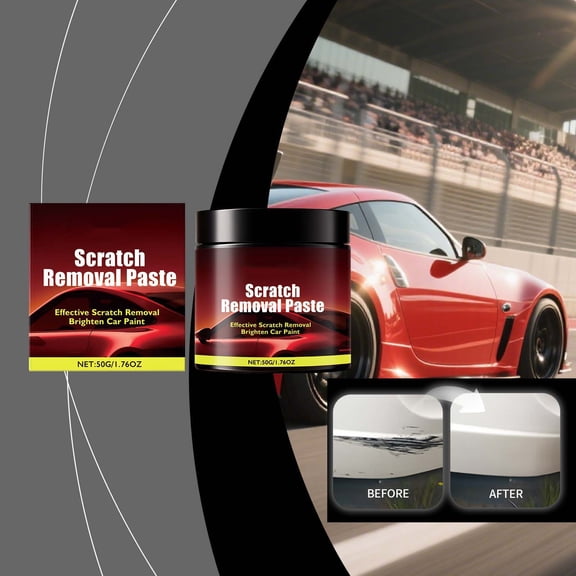 Car Scratch Removal Paste, 50g Scratch Polishing Compound with Applicator Pad and Cloth, High Gloss Finish for Cars, Bikes, Boats