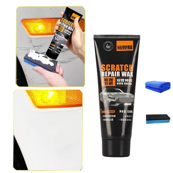 Car Scratch Removal Wax, Scratch Remover for Vehicles with Sponge, Car Polishing Wax Scratchs Remover Cars Paint Scratchs Repair Kit for Deep Scratches