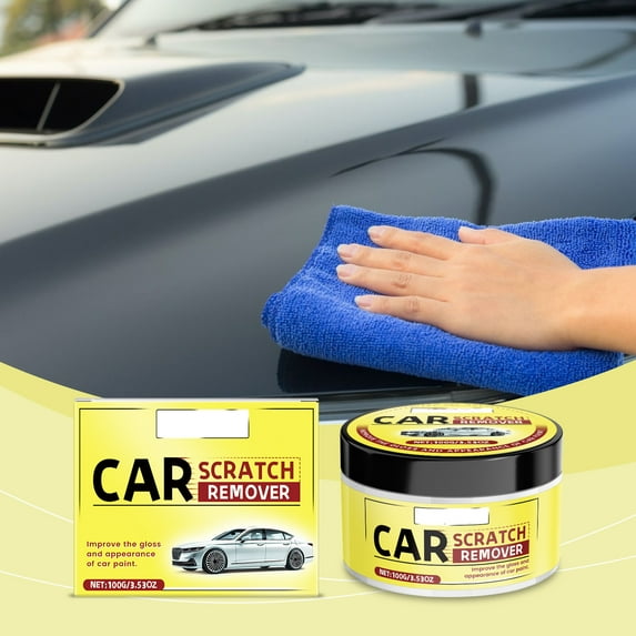 Car Scratch Remover 100g - Car Scratch Paste & Polishing Wax for Light Scratches, Lacquer Hurt, and Protection on Any Color Vehicle - Easy to Use Scratch with Sponge