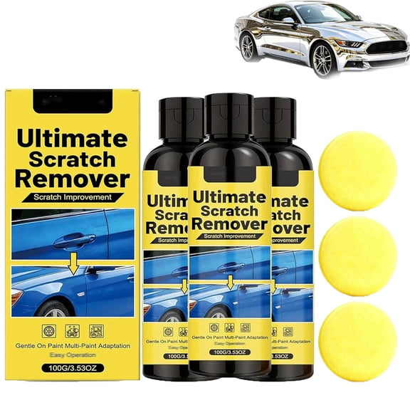 Car Scratch Remover Kit, 2026 New Quick Fix Removal Paste for Deep Scratches in 60 Seconds, Car Scratch Remover with Sponge for Repair Scratches and Restore Shine(3Set)