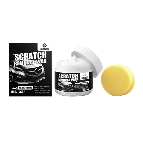 Car Scratch Remover Kit with Polishing Compound Sponge and Cloth for Auto Paint Repair Scratch Removal Wax for Deep Scratches and Swirl Marks Restoration