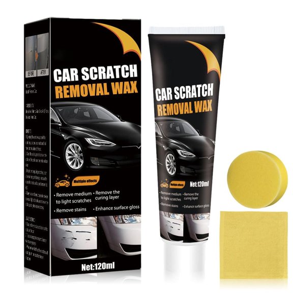 Car Scratch Remover Kit with Wipe Sponge for Minor Paint Scuffs, Auto Paint Repair Paste