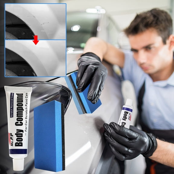 Car Scratch Remover Polish Cloth and Car Paste Sponge,Scratch Repair Kit for Light Paint Marks,Removes Nail Marks Scratch and Tar,Restores Car Paint Surface,Easy to Use Colorful