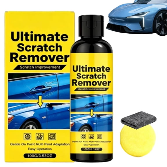 Car Scratch Remover Set, Car Scratch Remover Set with Nano Sparkle Cloth, Quick Fix Removal Paste for Deep Scratches, All Paint Colors Polishing Kit, 100g/3.53oz (1PC)
