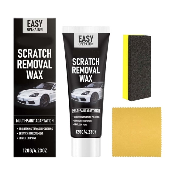 Car Scratch Remover Universal Premium Wax Polishing,2026 Upgrated Deep Scratch Repair Kit | Includes Sponge and Cloth for Automotive Paint Restoration and Surfaces Polishing, for Vehicle Care,120g