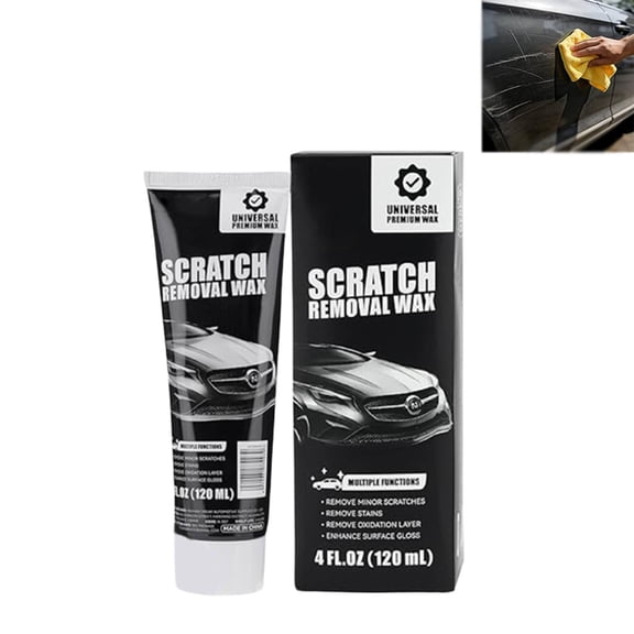 Car Scratch Remover Wax, 4 FL OZ Universal Auto Detailer, Swirl Mark & Oxidation Remover for Gloss Enhancement & Paint Protection