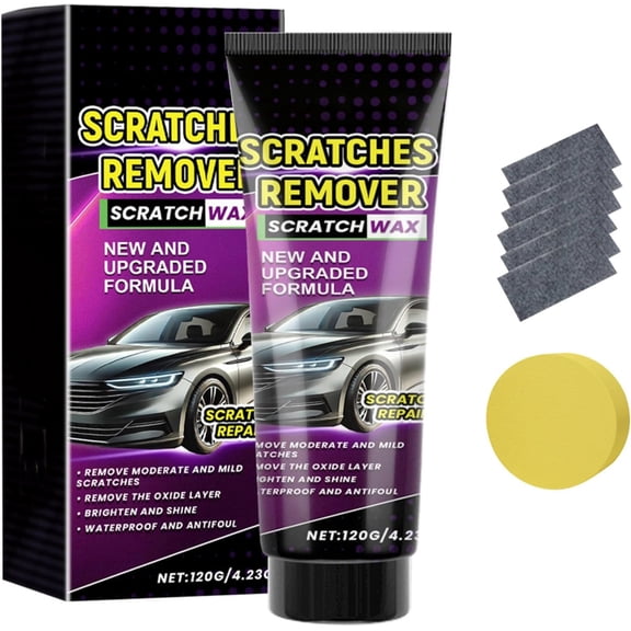 Car Scratch Remover Wax with Sponge and Towel for Vehicle Paint(1PC)