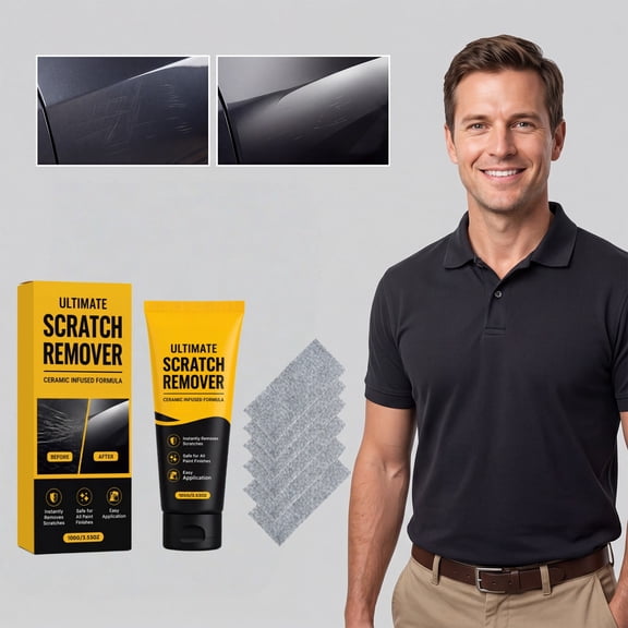 Car Scratch Repair Kit, Auto Paint Scratch Remover With Polishing Compound And Repair Cloths, Swirl Mark Removal Paint Restoration And Gloss Enhancement for Cars SUVs Trucks Exterior Maintenance