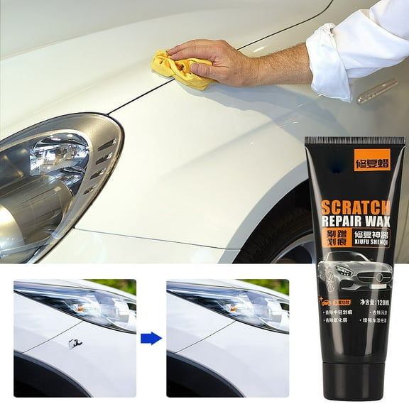 Car Scratch Repair Paste 120ml, Automotive Paint Scratch Remover and Polishing Compound, Restore Gloss Remove Swirls Oxidation for Interior Exterior Surface Care