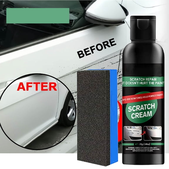 Car Scratch Repair Paste 30g Swirl Mark Fine Scratch Remover Clear Coat Restorer Shine Polish Kit with Sponge for Auto Paint Bumper Door Panel Body Care Home Garage Use Daily Repair Kit Home Care