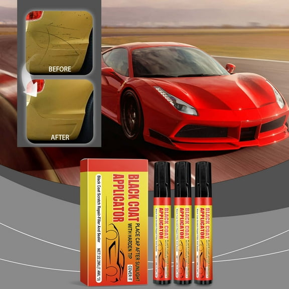 Car Scratch Pen | 12ml Clear Coat Applicator | Scratch Coating | Hides Minor Scratches | Easy Application | Wear-Resistant | Long-Lasting Protection | 2x13.5cm Size