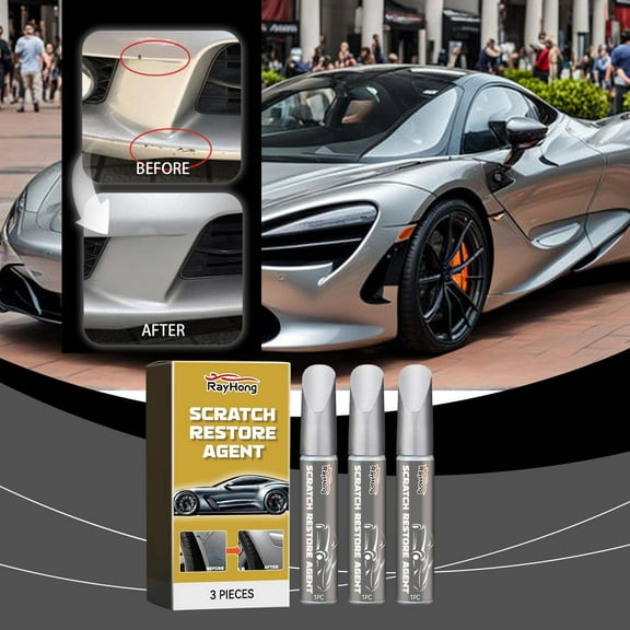 Car Scratch Repair Pen for Clear Coat and Paint Scratches, Fills Minor Scratches and Restores Gloss Without Sanding, Portable Touch-Up Tool for Door Dings Parking Scuffs and Road Chips