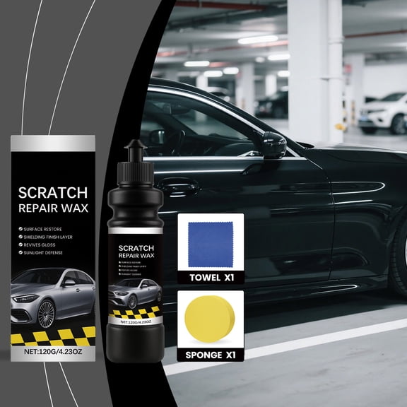 Car Scratch Repair Wax 120ml Paint Scratch Remover Polish with Sponge Cloth