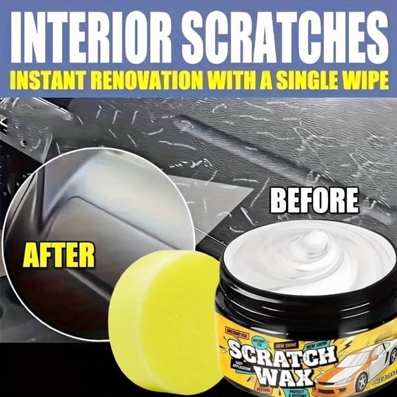 Car Scratch Repair Wax Kit 35g with Sponge, Paint Scratch and Swirl Remover, Auto Polishing Compound, Restores Gloss and Shine, Protective Coating for Car Paint Surfaces