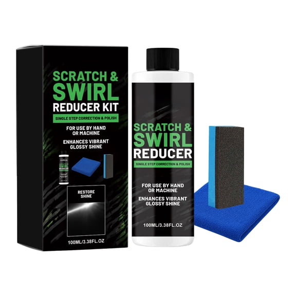 Car Scratch Swirl Remover Kit 100ml with Sponge Dual Polishing Pad Extreme Microfiber Towel for Paint Restoration Gloss Enhancement