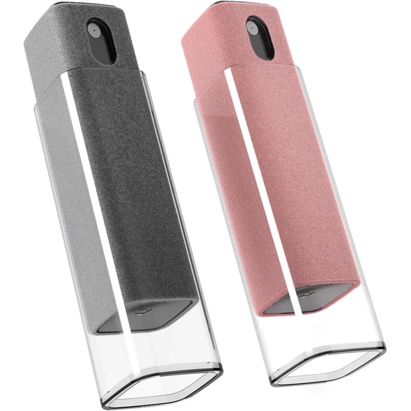 Car Screen Cleaner Spray and Wipe -2-in-1 iPhone Cleaner, iPad Screen Cleaner & Phone Screen Cleaner - Touchscreen Mist Cleaner for Laptop, Computer, MacBook and More - 2 Pack (Grey & Rose Gold)
