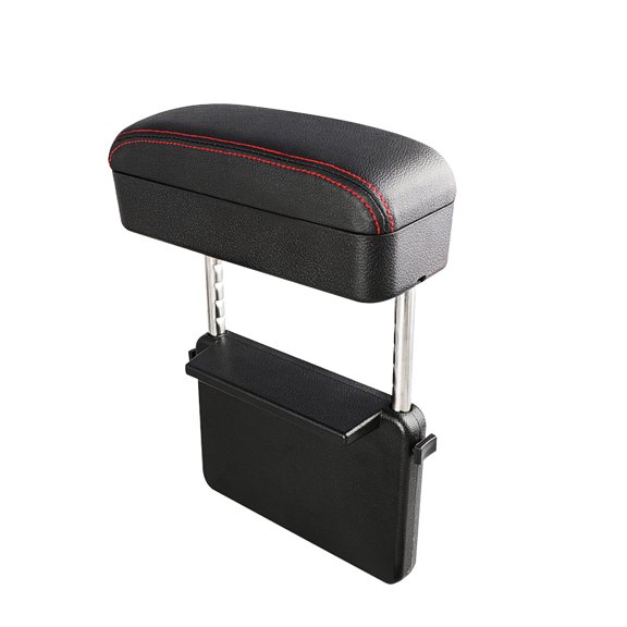 Car Seat Armrest Box, Multifunctional Lifting Storage Box, Leather & Stainless Steel, Height-Adjustable for Elbow Comfort, Tool-Free Installation, Increase Storage Keep Car Tidy, Fit Most Cars