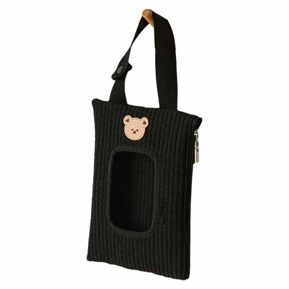 Car Seat Back Hanging Tissue Box Holder with Wet Wipes Pouch Cute Cartoon Design for Stroller Baby Travel Kids Organizer Vehicle Auto Accessories Bag Storage GDXA