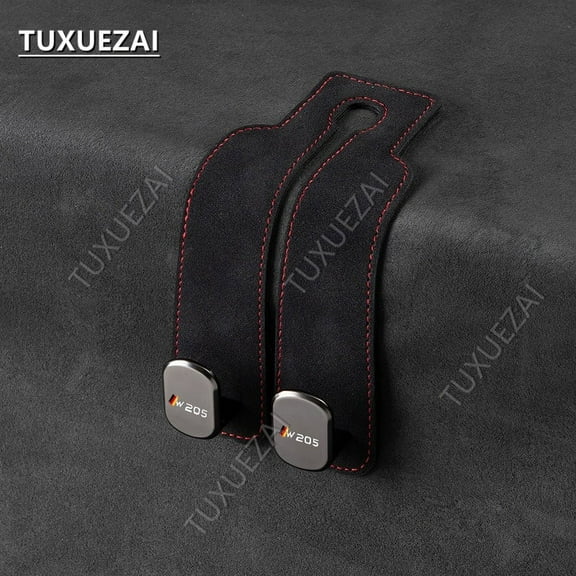 Car Seat Back Hook For Mercedes Benz W205 Suede Vehicle Hanger Headrest Mount Storage Holder  Car Bag Pouch Clothes Hanging Hooks