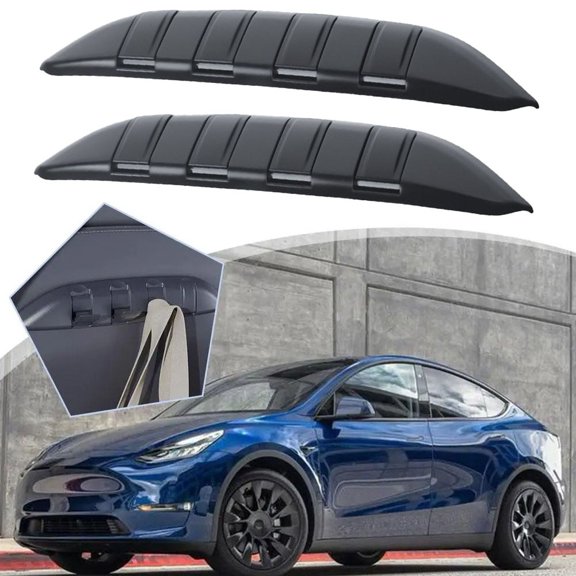 Car Seat Back Hooks For Tesla Model Y/3/S/X, Foldable ABS Headrest Hangers For Handbag Backpack Grocery Umbrella, 2024 New Design Interior Organizer Accessories, 2 Pack