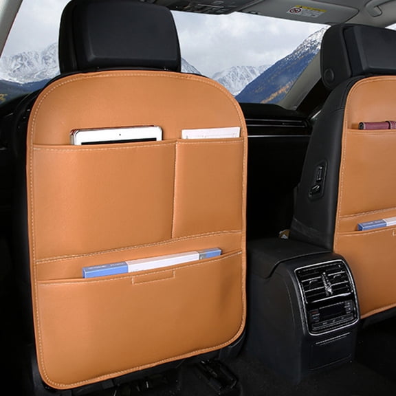 Car Seat Back Kick Mat Protector 65x50cm PU Leather Universal Anti-Dirty Pad Backrest Guard Easy Clean Easy Install for Child Footprint Interior Auto Decoration