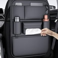 thumbnail image 1 of Car Seat Back Kick Pad Protector, Anti-Kick Rear Seat Storage Bag, PU Leather Car Interior Organizer for Kids, Easy Clean and Universal Fit, 1 of 9