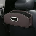 thumbnail image 1 of Car Seat Back Organizer, Leather Hanging Storage Box with Tissue Holder and Cup Organizer, Multifunctional Backseat Organizer for Auto Interior Decoration, 14.17x6.29x3.54in, Multiple Colors, 1 of 6