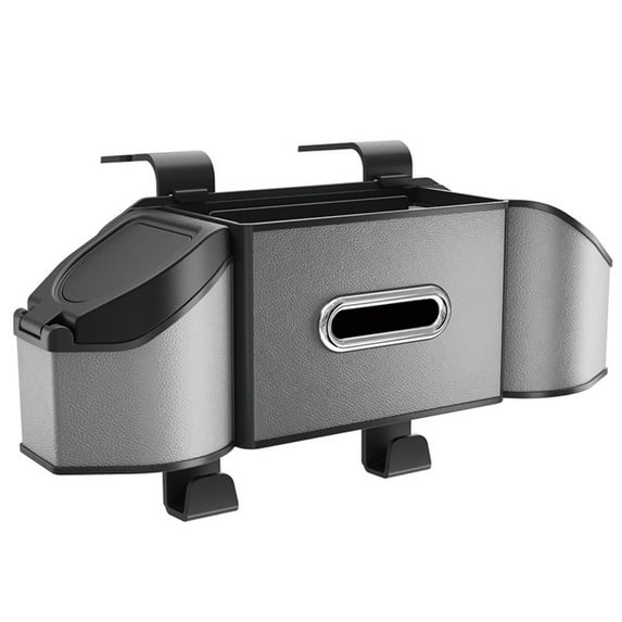 Car Seat Back Organizer, PU Leather, Multi-Pocket, Hook Design, For Car Storage/Travel