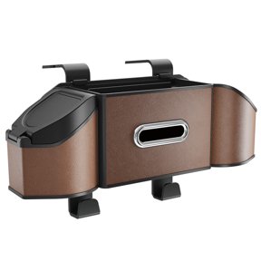 Car Seat Back Organizer, PU Leather, Multi-Pocket, Hook Design, For Car Storage/Travel