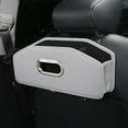 thumbnail image 1 of Car Seat Back Organizer with Tissue Box and Cup Holder Leather Hanging Storage Bin for Backseat Small Items Paper Towels Drinks Phone Car Interior Accessory Space Saving, 1 of 6