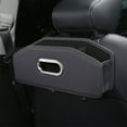 thumbnail image 1 of Car Seat Back Organizer with Tissue Box and Cup Holder Leather Hanging Storage Bin for Backseat Small Items Paper Towels Drinks Phone Car Interior Accessory Space Saving, 1 of 6