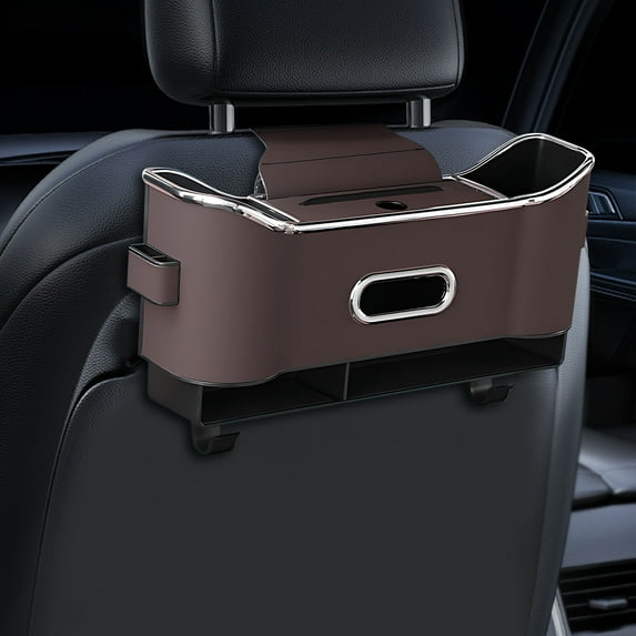 Car Seat Back Organizer with Cup Holder and Tissue Box Storage Bag for Safe Driving Experience Multifunctional
