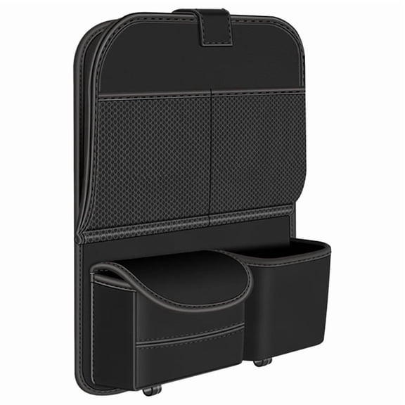 Car Seat Back Storage Bag Car Seat Back Foldable Table Dining Table Multifunctional Storage Bag in Car Black