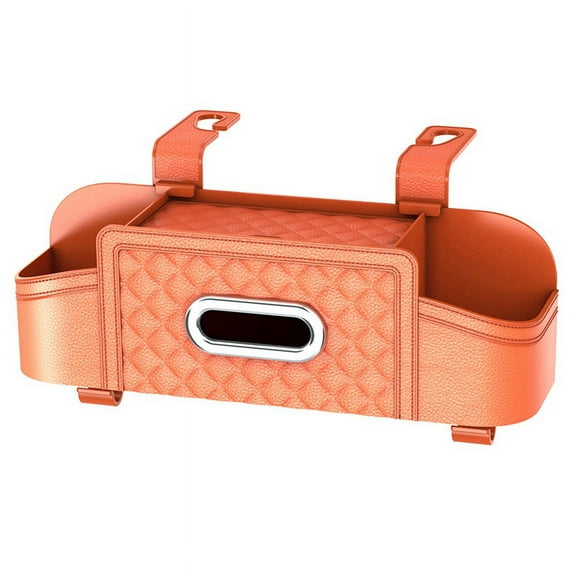 Car Seat Back Storage Box Multifunctional Auto Tissue Universal Backseat Water Cup Holder Hanging Organizer Orange,1 x Car Seat Back Storage Box,Orange